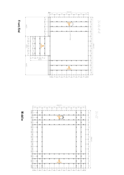 3 PIECE HEAVY DUTY LUMBER TARP SET-END - 16'X24' | MID - 22'X24' (8'DROP WITH FLAPS)