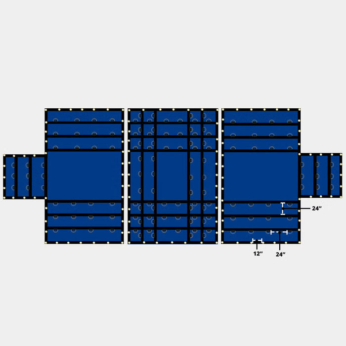 3 PIECE HEAVY DUTY LUMBER TARP SET-END - 16'X24' | MID - 22'X24' (8'DROP WITH FLAPS)