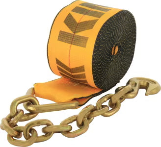 3” X 30’ KINEDYNE WINCH STRAP WITH CHAIN ANCHOR