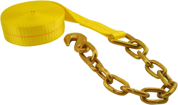 3” X 30’ WINCH STRAP WITH CHAIN ANCHOR