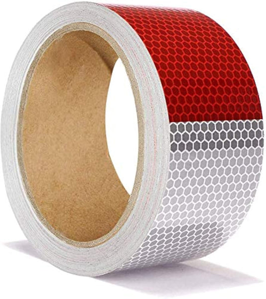 2 INCH WIDE REFLETOR TAPE- RED + WHITE (150'ROLL)