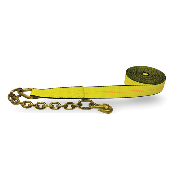 2" X 30 WINCH STRAP WITH CHAIN ANCHOR